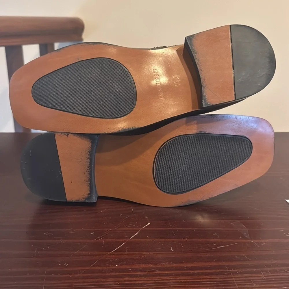 La Milano brown leather ankle boots bootie dress boots 10.5